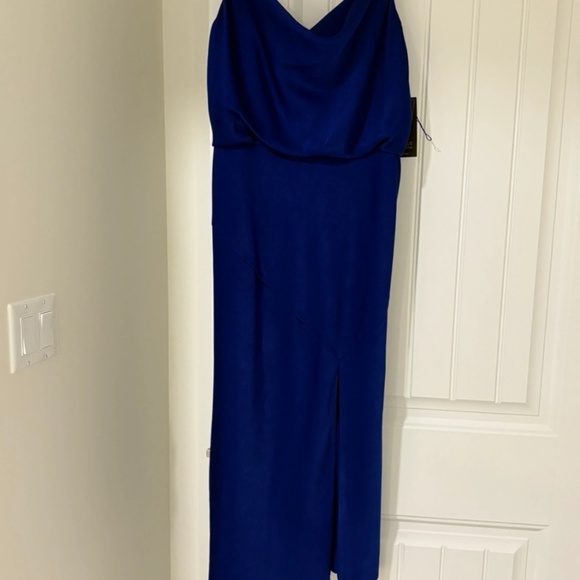 Cobalt Blue Midi Dress - Aidan Mattox - Picture 2 of 6